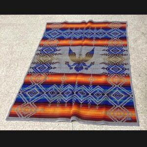 Pendleton Beaver State Chief Eagle Seelatsee Yakima Wool Throw Blanket 52x70 Big